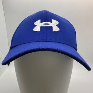 Under Armour Young Boys Blue Hat Fitted Flexfit Baseball Cap YMD/YLG‎ Breathable